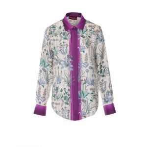 Gucci Women Printed Silk Twill Shirt